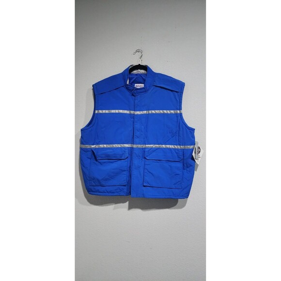 NWT VTG Deadstock MVP Corp Inc Mens L 890 Blue Thermolite DuPont Reflective Vest - Picture 1 of 14
